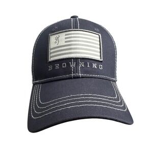 Browning - Patriot Cap - Navy Blue /Gray - OSFA -‎ USA - Patriotic Adjustable